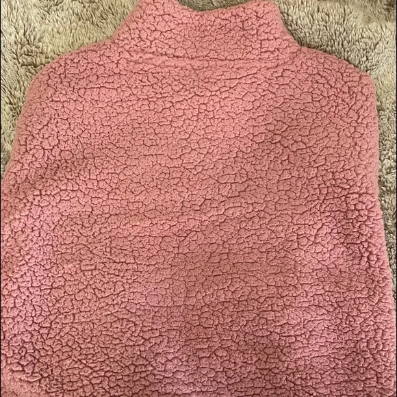 Pink Tommy Hilfiger Sherpa Half Zip - Picture 2 of 3
